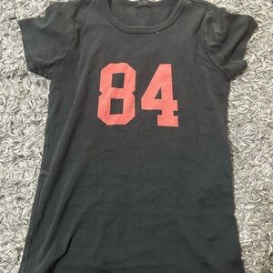 Brandy Melville Black Tee with Red Print
